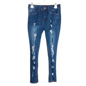 DOLLHOUSE You Are Beautiful Stretch Ripped Distressed Jeans Size 9/10 Juniors
